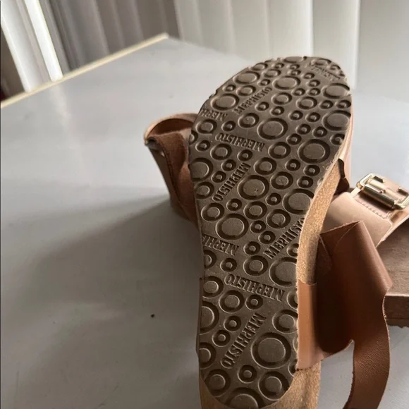 Mephisto Brown Leather Slingback Sandals - Picture 3 of 9